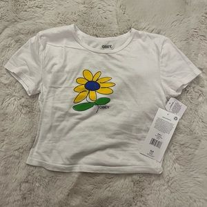 Obey NWT Short Sleeve Flower T Shirt